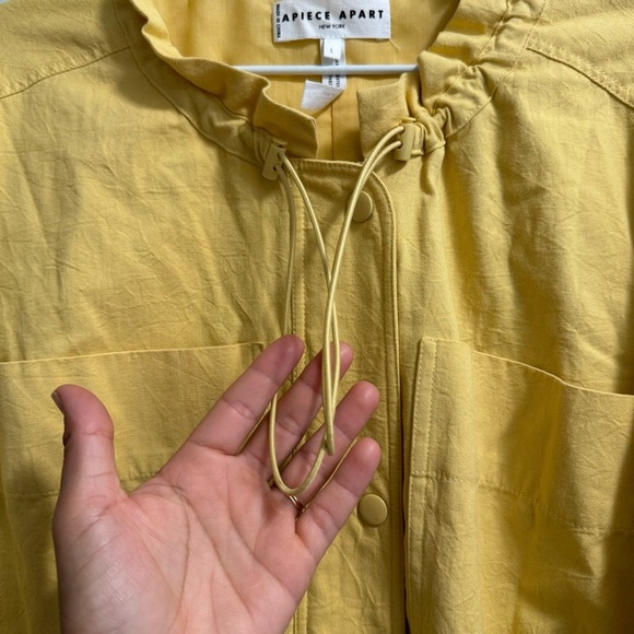 APIECE APART 100% Cotton Long Safari Jacket Buttery Yellow Size Large - Picture 6 of 15